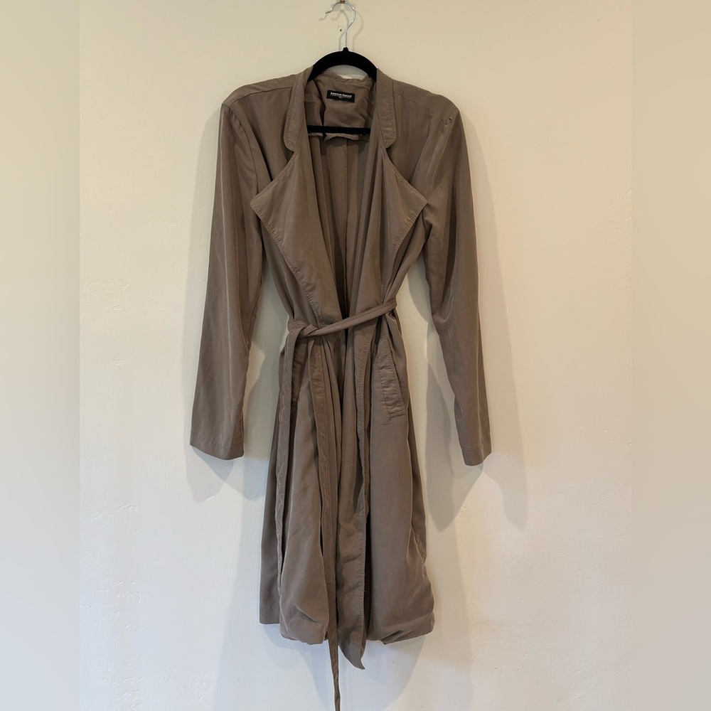 American Apparel Dylan Trench Sz M/L Olive
